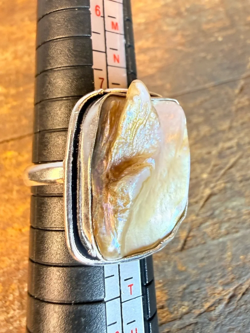Natural Freeform Baroque Pearl 925 Sterling Silver Ring